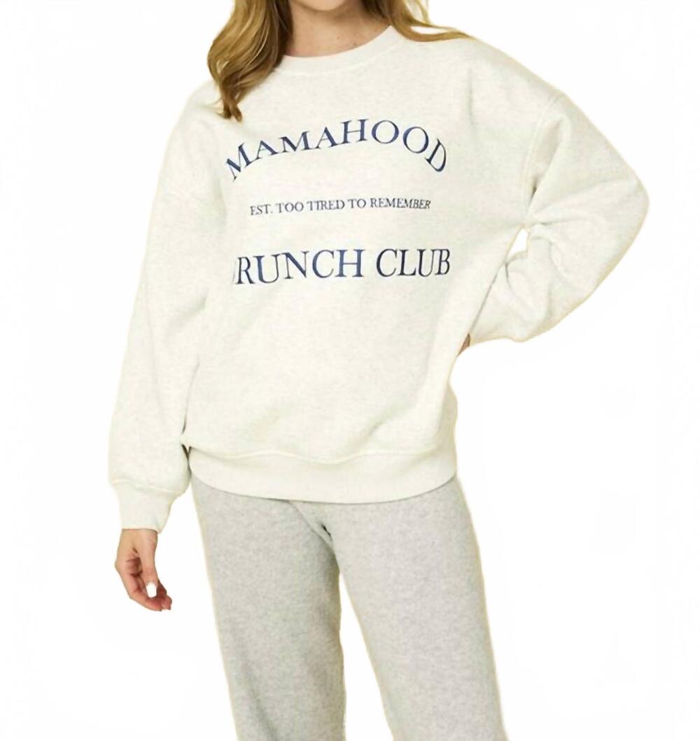 NEW GILLI mamahood brunch club crew sweatshirt in white
